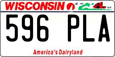 WI license plate 596PLA