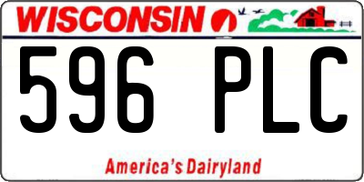 WI license plate 596PLC
