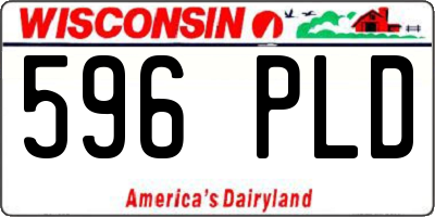 WI license plate 596PLD