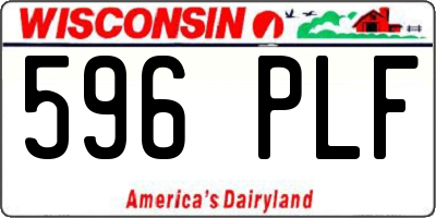WI license plate 596PLF