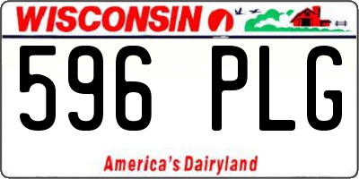 WI license plate 596PLG