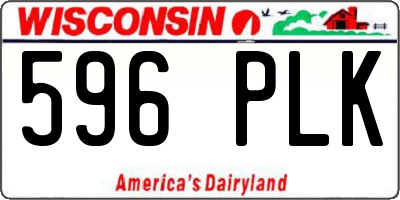 WI license plate 596PLK