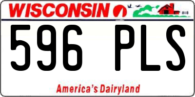 WI license plate 596PLS
