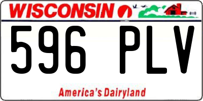 WI license plate 596PLV