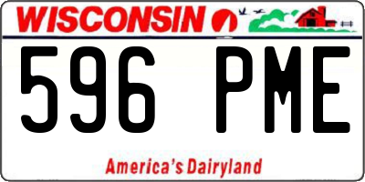 WI license plate 596PME