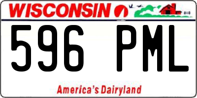 WI license plate 596PML