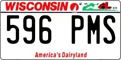 WI license plate 596PMS