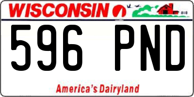 WI license plate 596PND