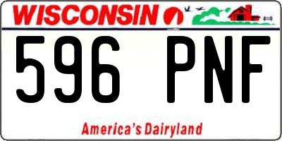WI license plate 596PNF