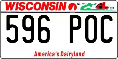WI license plate 596POC