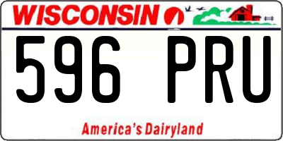 WI license plate 596PRU
