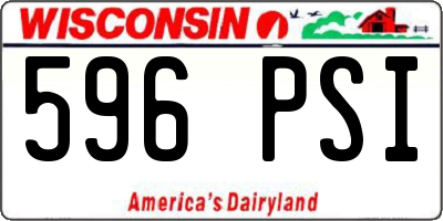 WI license plate 596PSI