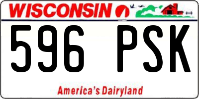 WI license plate 596PSK