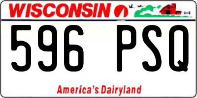 WI license plate 596PSQ