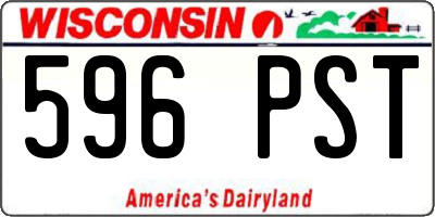 WI license plate 596PST