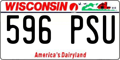 WI license plate 596PSU