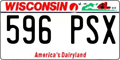 WI license plate 596PSX