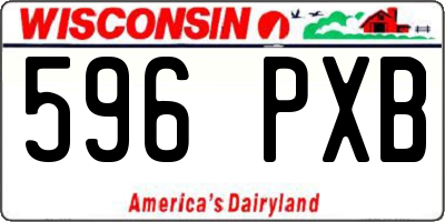 WI license plate 596PXB