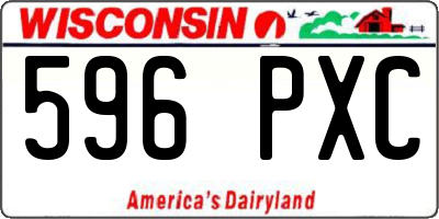 WI license plate 596PXC