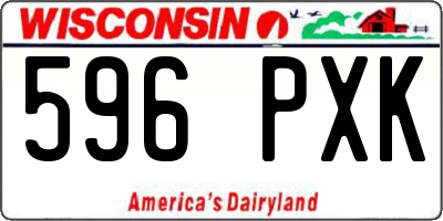 WI license plate 596PXK