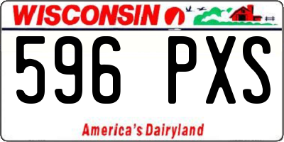 WI license plate 596PXS
