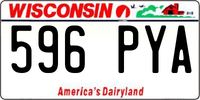 WI license plate 596PYA