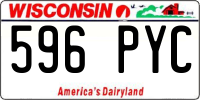 WI license plate 596PYC