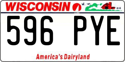 WI license plate 596PYE