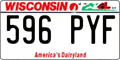WI license plate 596PYF