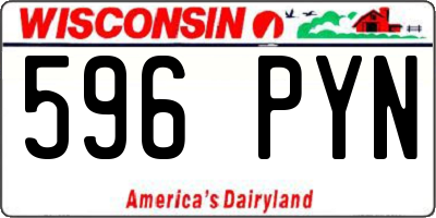 WI license plate 596PYN