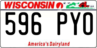 WI license plate 596PYO