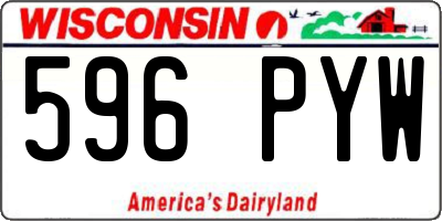 WI license plate 596PYW