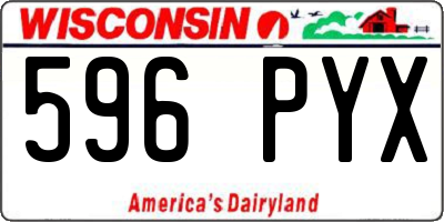 WI license plate 596PYX