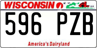 WI license plate 596PZB