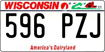 WI license plate 596PZJ