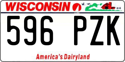 WI license plate 596PZK