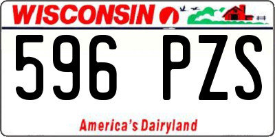 WI license plate 596PZS