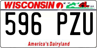 WI license plate 596PZU