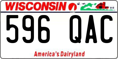 WI license plate 596QAC