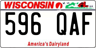 WI license plate 596QAF