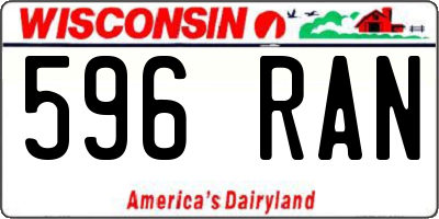 WI license plate 596RAN