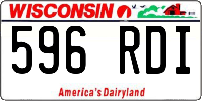 WI license plate 596RDI
