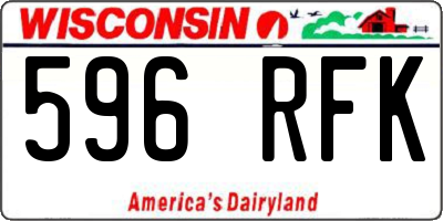 WI license plate 596RFK