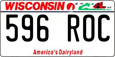 WI license plate 596ROC