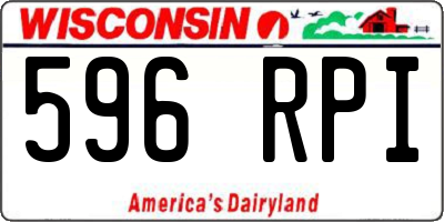 WI license plate 596RPI