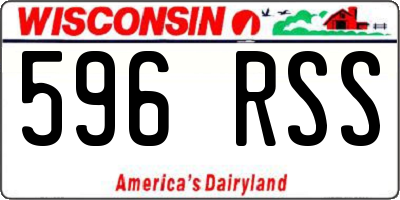 WI license plate 596RSS