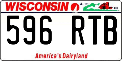 WI license plate 596RTB