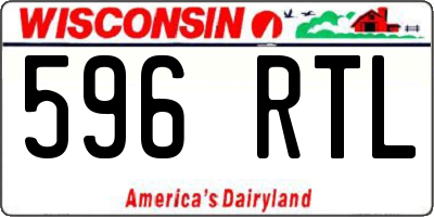 WI license plate 596RTL