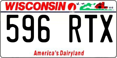 WI license plate 596RTX