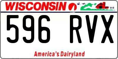 WI license plate 596RVX